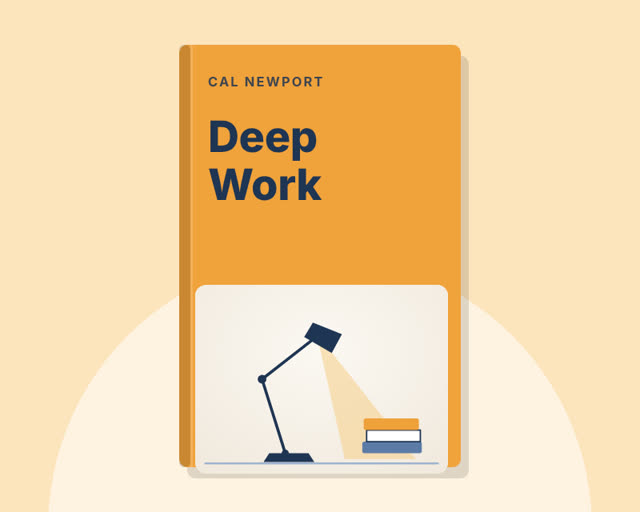 Deep Work by Cal Newport — illustrated cover