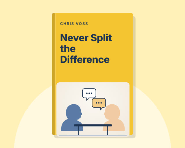 Never Split the Difference by Chris Voss with Tahl Raz — illustrated cover